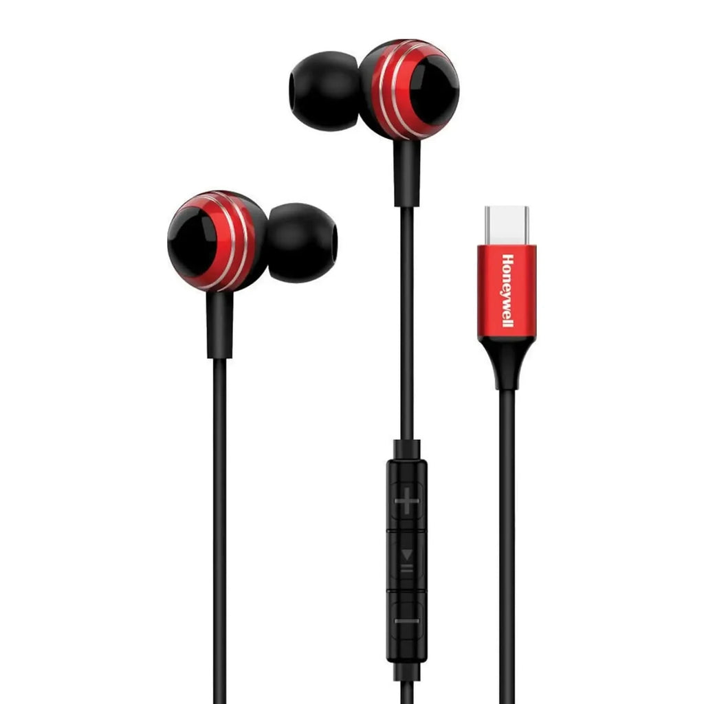 Honeywell Suono P70 Wired in Ear Earphones with Built in Mic 10mm*2 Drivers, Noise Cancelling and Ultra HD Mic, IPX4, Voice Assistant Enabled, HD Sound & Clear Audio, Type C Compatible, 1.2 Mtr – TechCure India