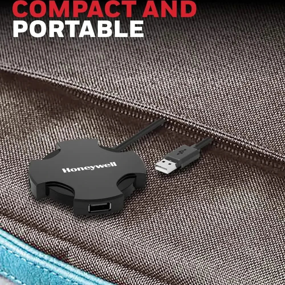 Honeywell 4 in 1 Ultra Slim USB Hub 2.0,1.2Meter(4 feet) Cable, with a Transfer Speed of 480MBPS, Universally Compatible with All USB PC Speaker Laptop Hard Drive Keyboard Printer Pen Drive – TechCure India