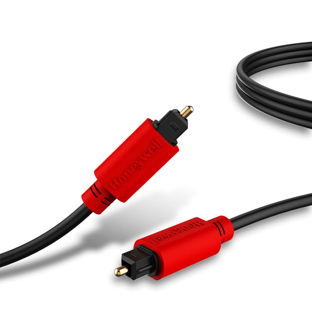 Honeywell Digital Optical Audio Toslink Cable 2 meter, 24K Gold Plated Connectors, PVC Jacketed Copper Wire, Compatible with Home Theatres (7.1), Xbox, PS5, soundbars,Blu-ray players & Gaming Consoles – TechCure India