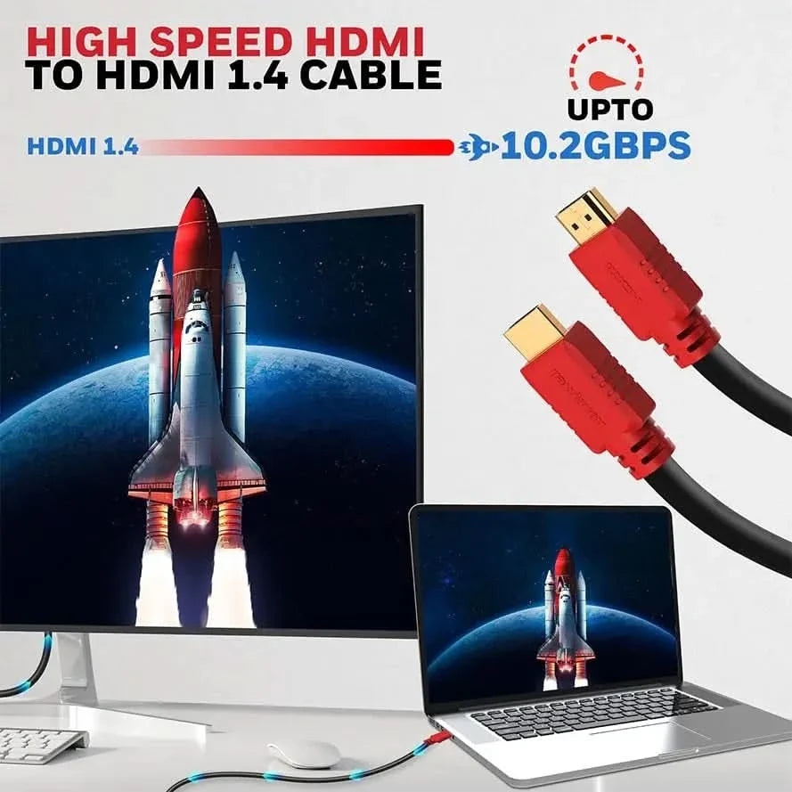 Honeywell HDMI 1.4 Cable with Ethernet (32.8ft/10M) High Speed HDMI Cable 10.2GBPS | Supports 3D /4Kx2K Ultra High Definition | 3D Home Theatre | 3D Gaming | Black – TechCure India