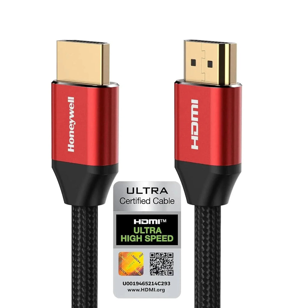 Honeywell HDMI Cable 2.1 with Ethernet, 8k@60Hz, 4K@120Hz UHD Resolution, (9.8ft/3M), 48 GBPS Transmission Ultra High Speed, Dolby DTS, eARC, 3D,Male-to-Male,Compatible with All HDMI-Enabled Devices – TechCure India