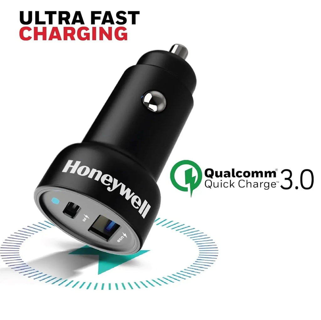 Honeywell Micro CLA 63W PD Smart Car Charger, 45W Type C PD & 18W USB A Port, Ultra-Fast Charging, Compatible with All Car for iPhone, Smartphones, Tablets & Smartwatch, 3 Years Manufacturer Warranty – TechCure India
