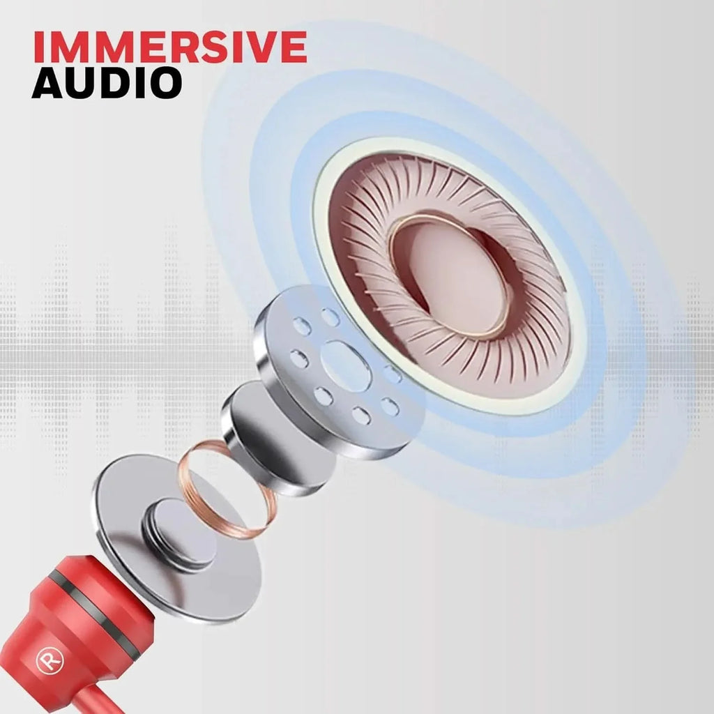 Honeywell Moxie V50 Wired Earphones with Built in Mic, 10mm*2 Drivers, Passive Noise Cancellation, Deep Bass & Clear Sound, Ultra HD Mic Quality, 3.5mm AUX, Voice Assistant Enabled, 1.2 Mtr – TechCure India