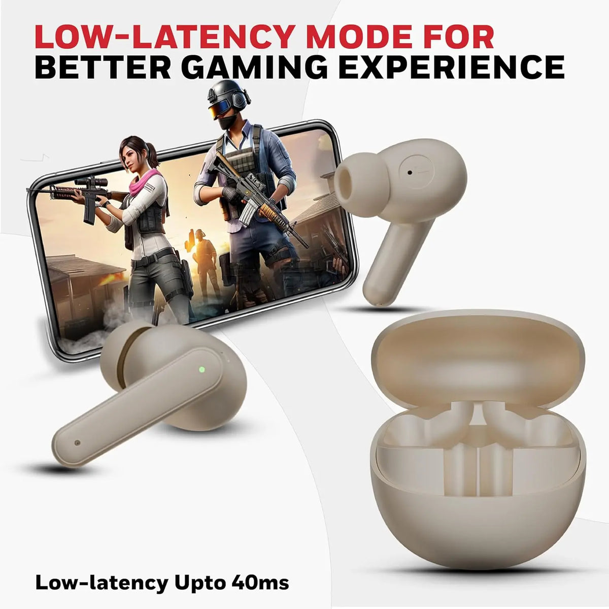 Honeywell New Launched Moxie V1400 Bluetooth v5.4 TWS in-Ear Earbuds, ENC with 4 Mics for HD Calling, 45H Battery Life, Stereo Sound, Deep Bass, IPX4, 40ms Low Latency Gaming Mode Camel – TechCure India