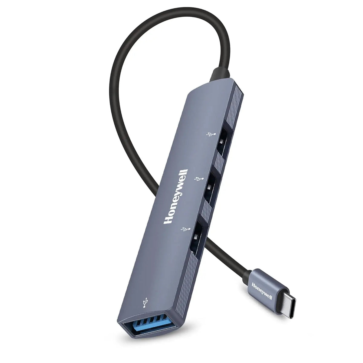 Honeywell Newly Launched 4in1 Ultra Slim Multiport Type C Hub to 1xUSB 3.0 & 3xUSB 2.0 Ports,30cms(1 feet) Cable,DataTransfer Speed Upto 5GBPS,Universally Compatible with All USB,PC,Speaker,Laptop – TechCure India