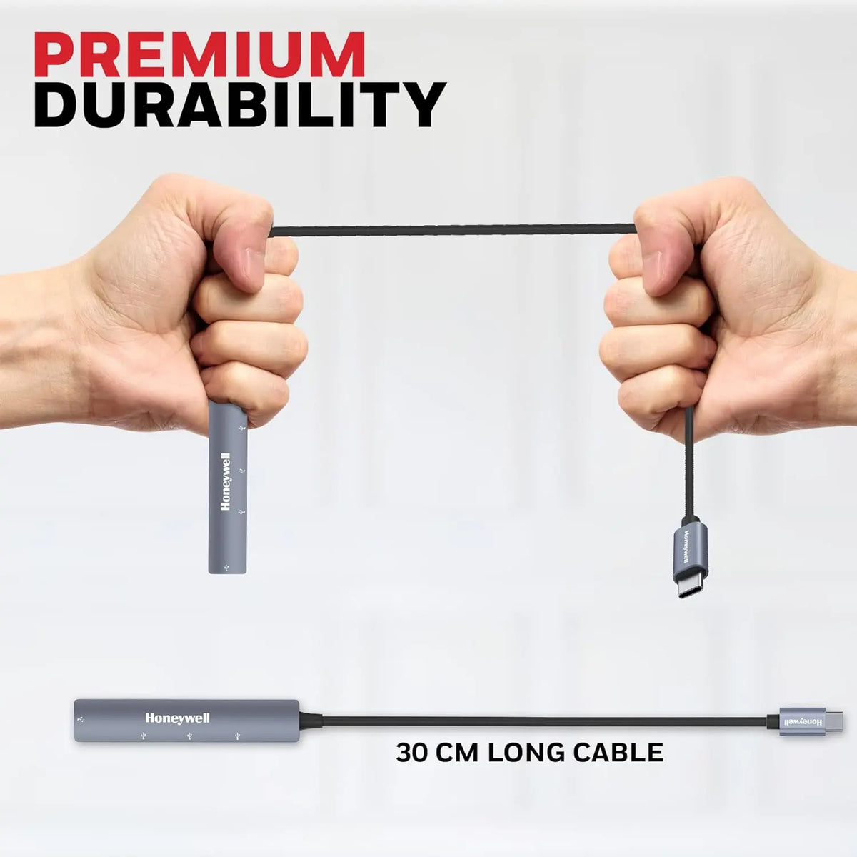 Honeywell Newly Launched 4in1 Ultra Slim Multiport Type C Hub to 1xUSB 3.0 & 3xUSB 2.0 Ports,30cms(1 feet) Cable,DataTransfer Speed Upto 5GBPS,Universally Compatible with All USB,PC,Speaker,Laptop – TechCure India