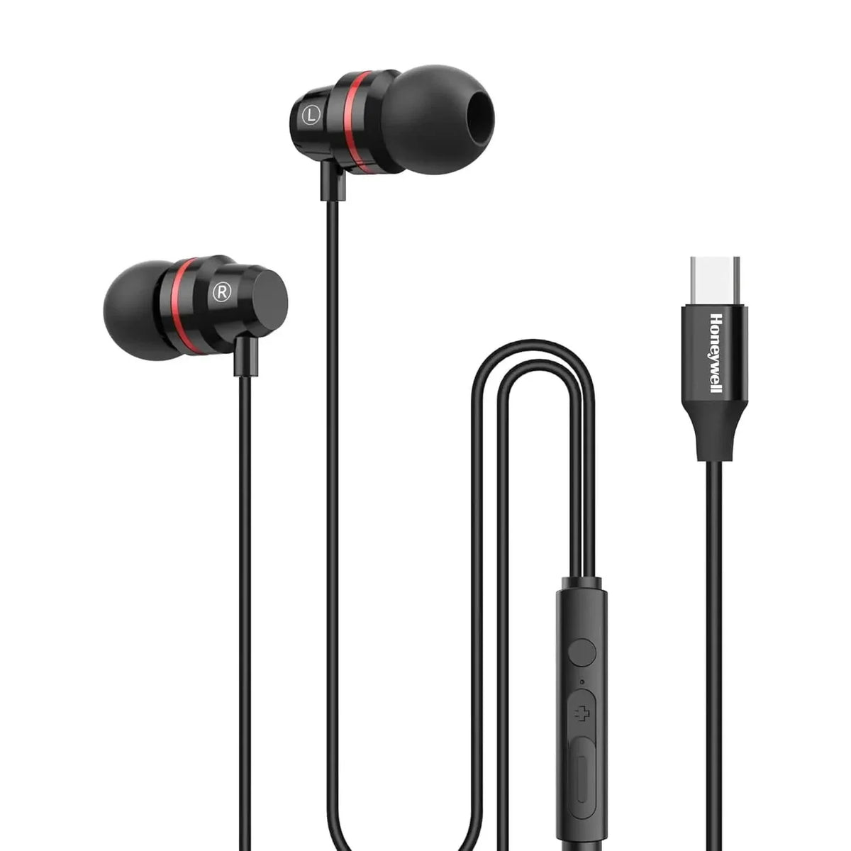 Honeywell Suono P60 Wired Earphones with Built in Mic, 10mm*2 Drivers, Passive Noice Cancellation, Deep Bass & Clear Sound, Ultra HD Mic Quality, Type C Compatible, Voice Assistant Enabled, 1.2 Mtr – TechCure India