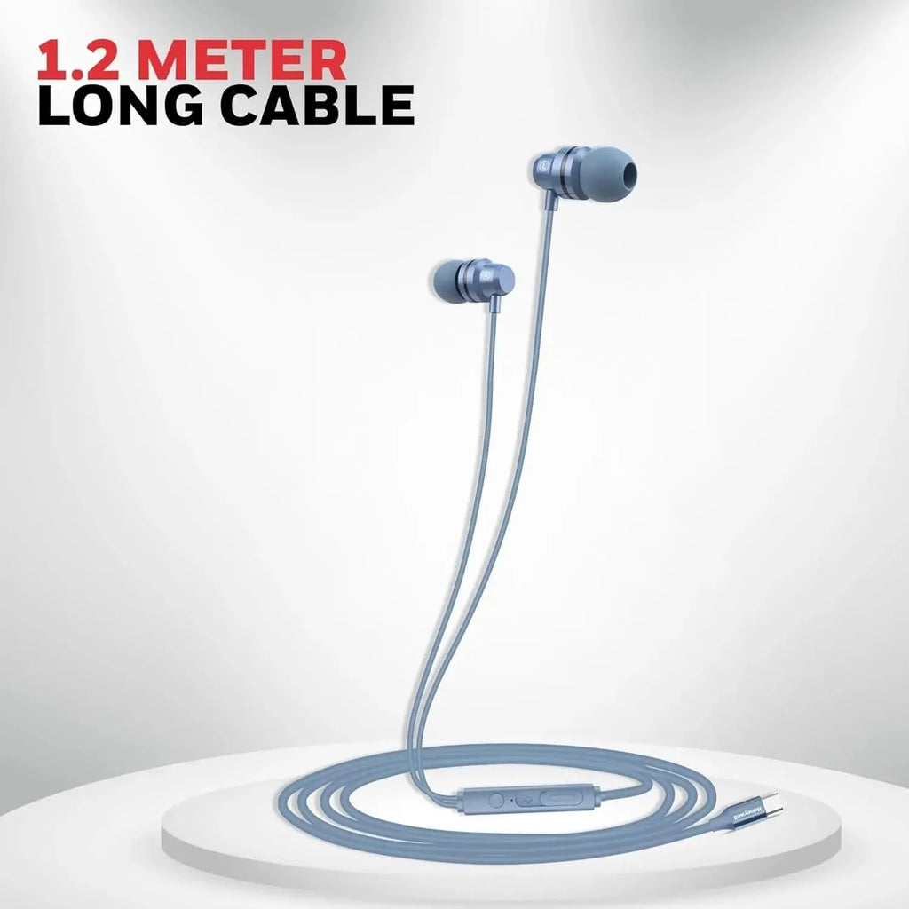 Honeywell Suono P60 Wired Earphones with Built in Mic, 10mm*2 Drivers, Passive Noise Cancellation, Deep Bass & Clear Sound, Ultra HD Mic Quality, Type C Compatible, Voice Assistant Enabled, 1.2 Mtr Blue – TechCure India