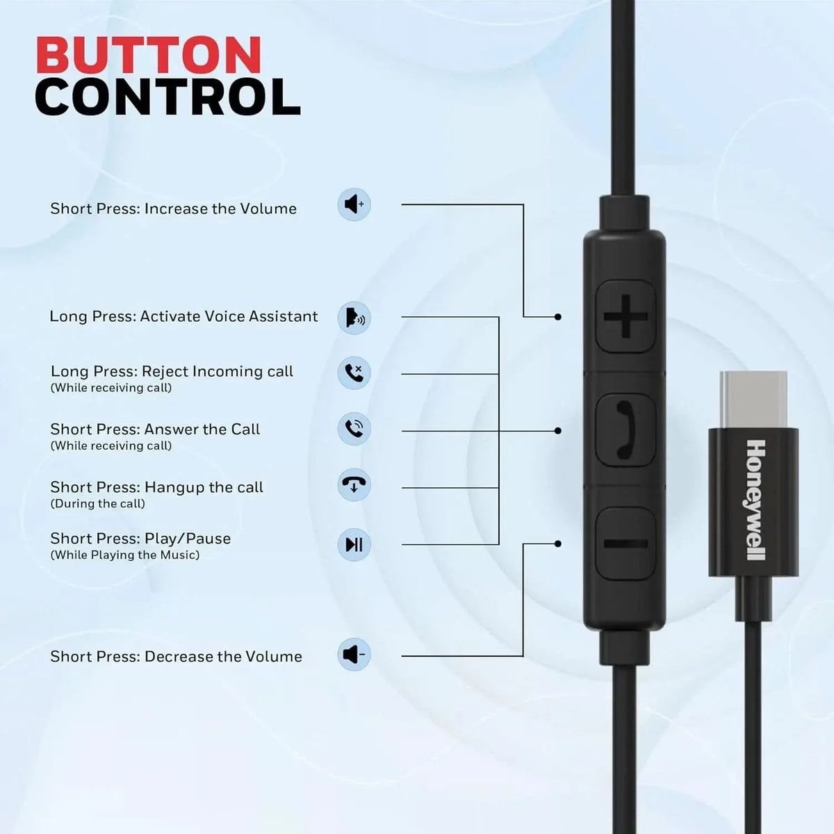 Honeywell Suono P80 Wired Gaming In Ear Earphones with Built-in Mic, 8mm*4 Drivers, IPX4, Noise Cancelling and ultra HD Mic, HD Sound & Clear Audio, Type C Compatible, Voice Assistant Enabled, 1.3 Mtr – TechCure India