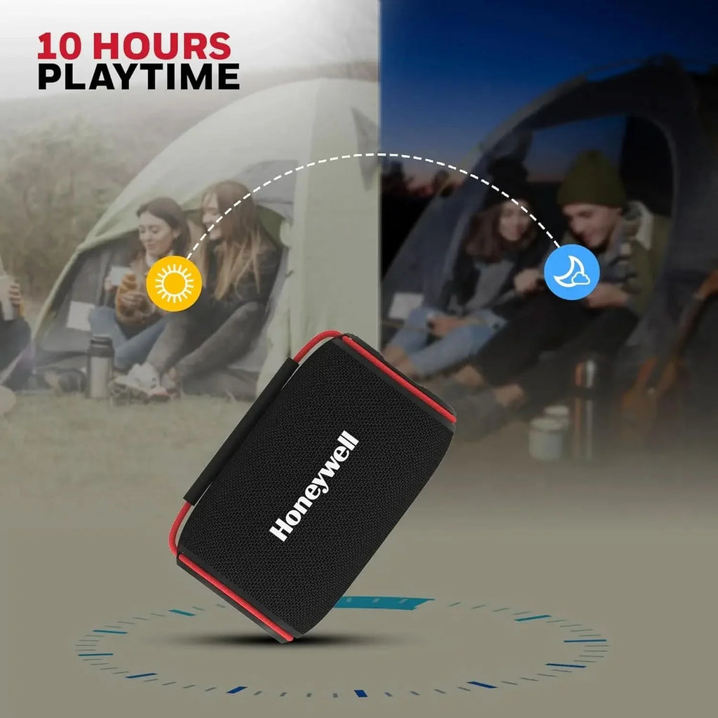 Honeywell Suono V210 Bluetooth 6.0 Speaker, 5W, Deep Bass Dual Radiators, 10H Playback, IPX6, Dual Speaker Pairing, RGB Light, USB/AUX/SD, Type-C Charging, Built-in Mic, 2yr Manufacturer Warranty – TechCure India