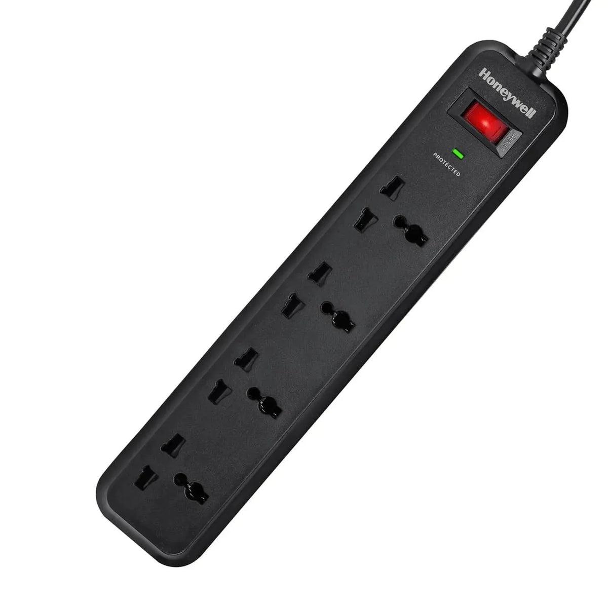 Honeywell Surge Protector, 4 Universal Sockets,15000Amp, 2 Meter Cord, Device Secure Warranty, Automatic Overload Protection, Spike Guard/Extension Board, Master Switch, 3Years Manufacturer Warranty – TechCure India