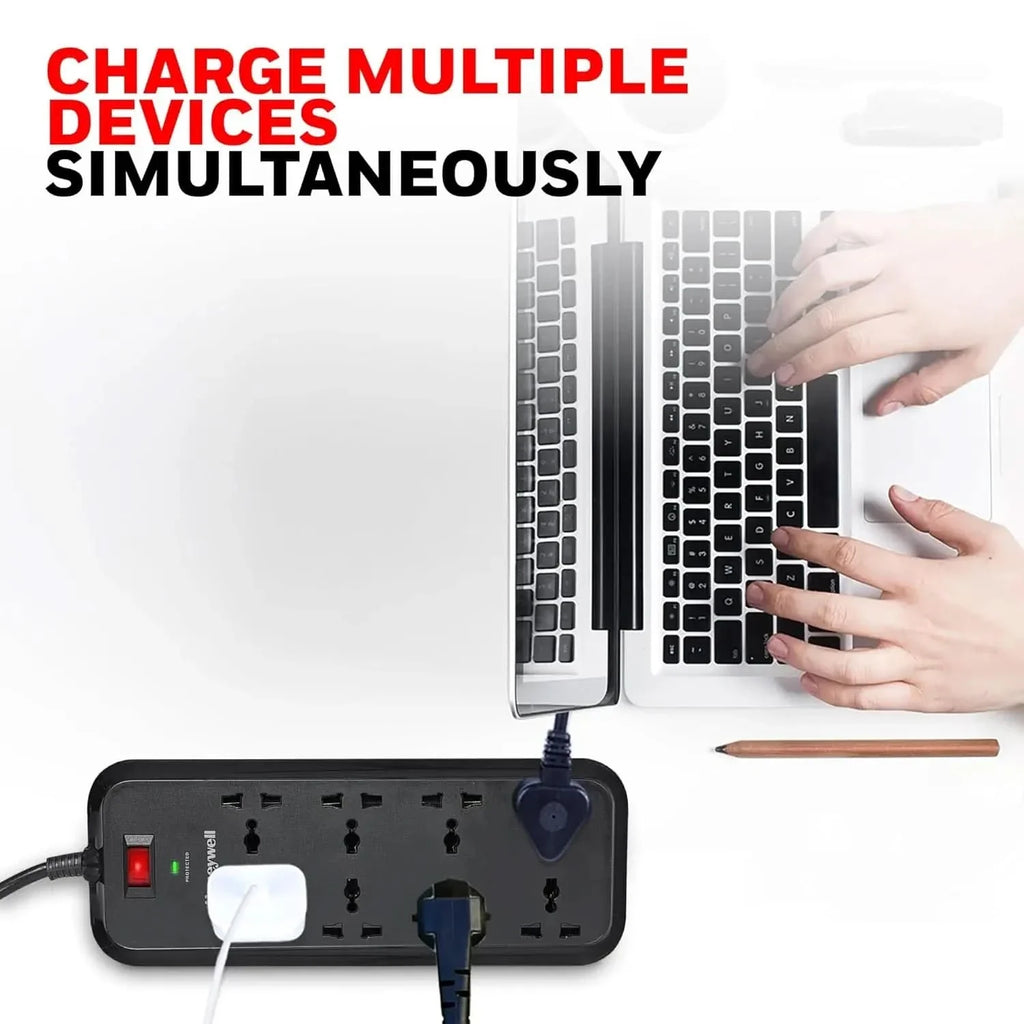 Honeywell Surge Protector, 8 Universal Sockets,20000Amp, 2 Meter Cord, Device Secure Warranty,Automatic Overload Protection,Spike Guard/Extension Board,Master Switch,3Year Manufacturer Warranty – TechCure India