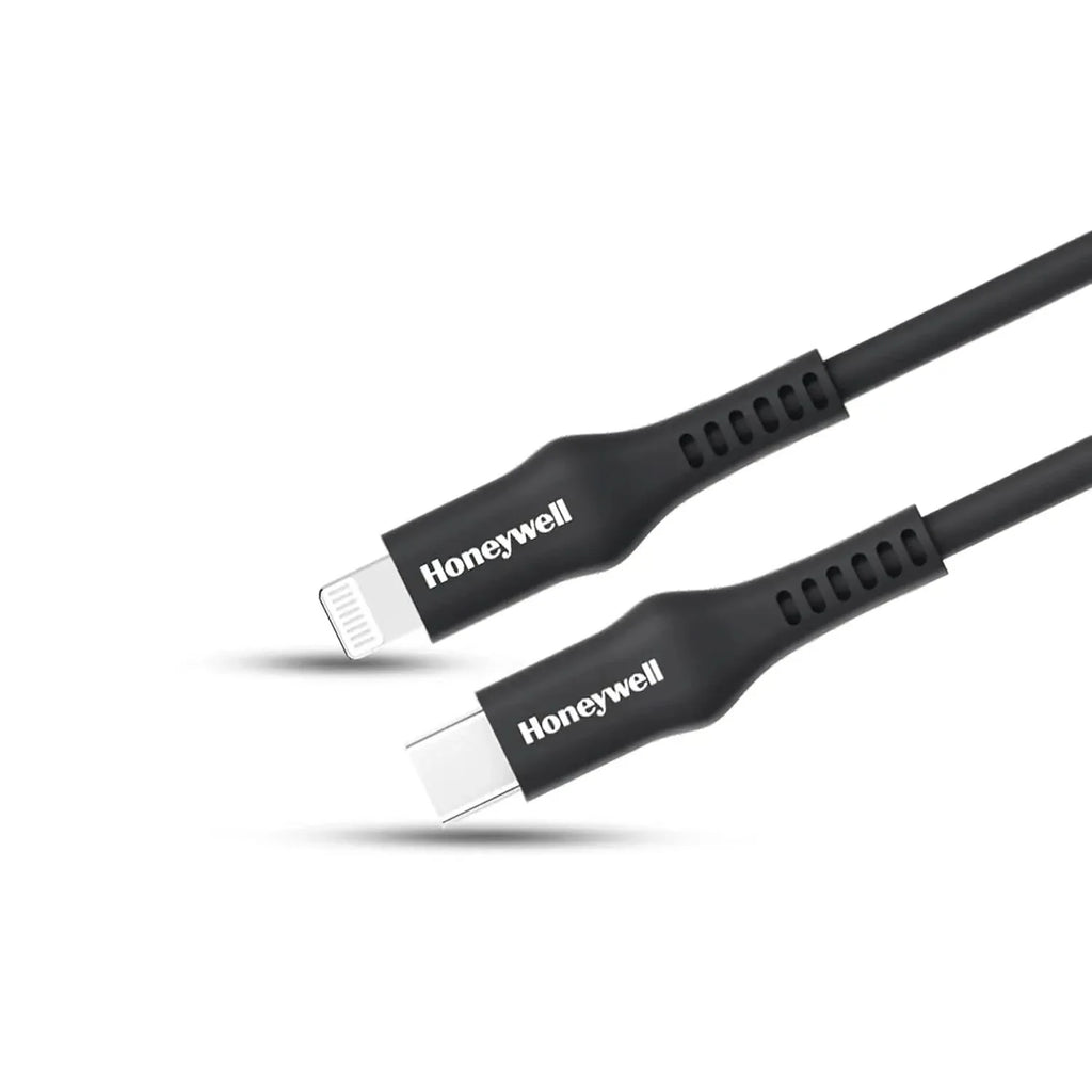 Honeywell Type C to Lightning Silicone cable (Black), MFI-certified, QC 3.0, PD 87W with Max Output 3A,Fast Charge & Sync Cable for iPhone, iPad, iMac, MacBook, AirPods- 6 Feet (1.8M) – TechCure India
