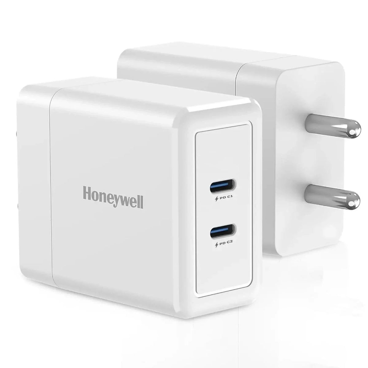 Honeywell Zest Charger GaN 45W, Ultra-Fast Wall Charger with PPS Support, 2xType C PD 3.0 Port, BIS Certified – TechCure India