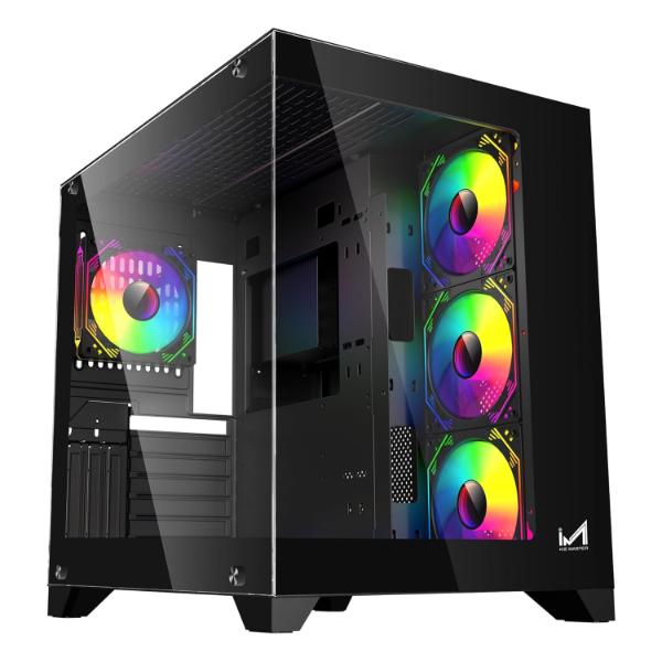 ICEMASTER Dynamite XL PRO Mid-Tower Computer Case/Gaming Cabinet - Black (7 Infinity Argb Fans) | Support EATX,ATX, Micro-ATX, Mini-ITX | Pre-Installed 3 Side Fans, 1 Rear Fan & 3 Bottom Fans (Black) – TechCure India