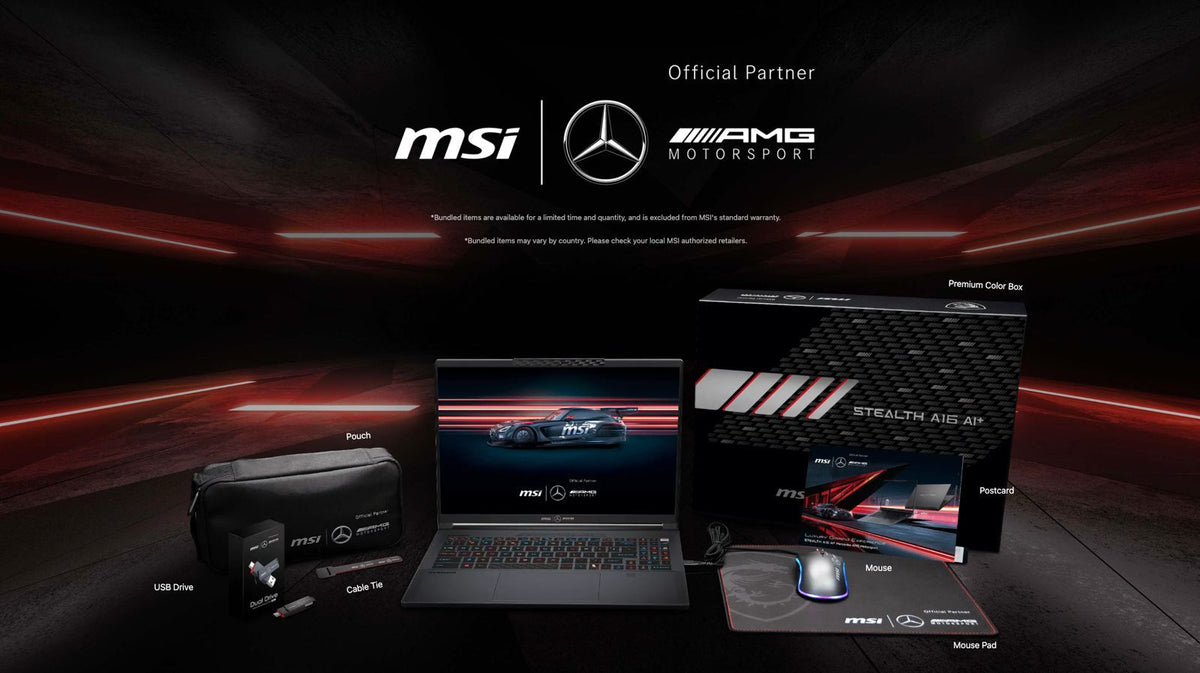 MSI STEALTH A16 MERCEDES AMG AI+ A3XWGG-060IN [AI R9-370HX/32GB/2TB SSD/WIN11 HOME/16.0"/8GB-RTX5070 GRAPHICS/2 YEAR(S)/GREY] – TechCure India