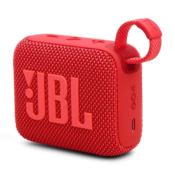 JBL Go 4, Wireless Ultra Portable Bluetooth Speaker, Pro Sound, Vibrant Colors, Water & Dust Proof, Type C (Without Mic, Red) – TechCure India