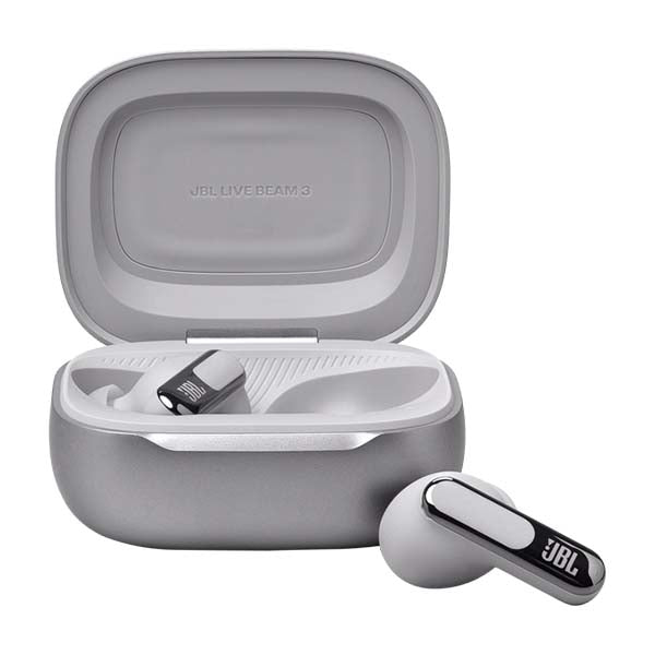 JBL Live Beam 3 True Wireless Noise Cancelling Closed-Stick Earbuds (Silver) – TechCure India