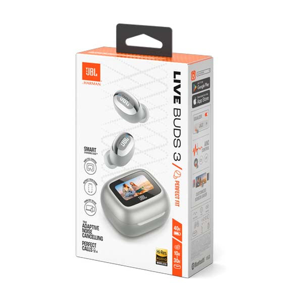 JBL Live Buds 3 TWS Hi-Res Audio True ANC Earbuds (Silver) – TechCure India