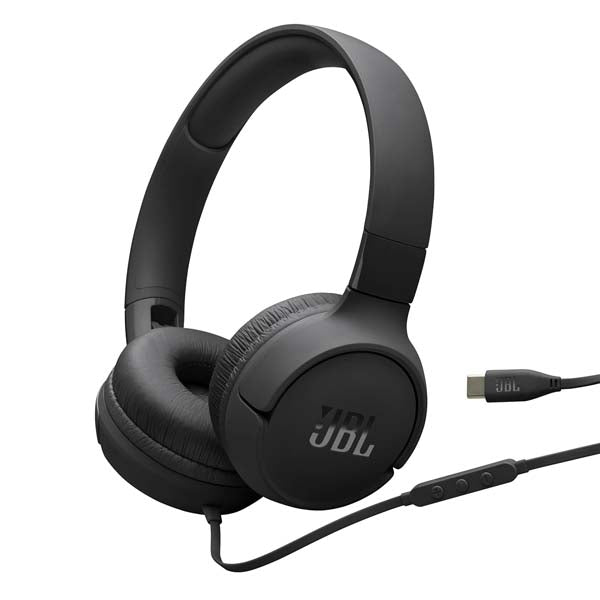 JBL Tune 520C On Ear Type C Wired Headphone (Black) – TechCure India