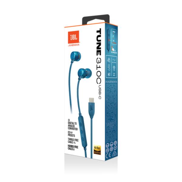 JBL Tune 310C USB Type C Earphones - Blue – TechCure India