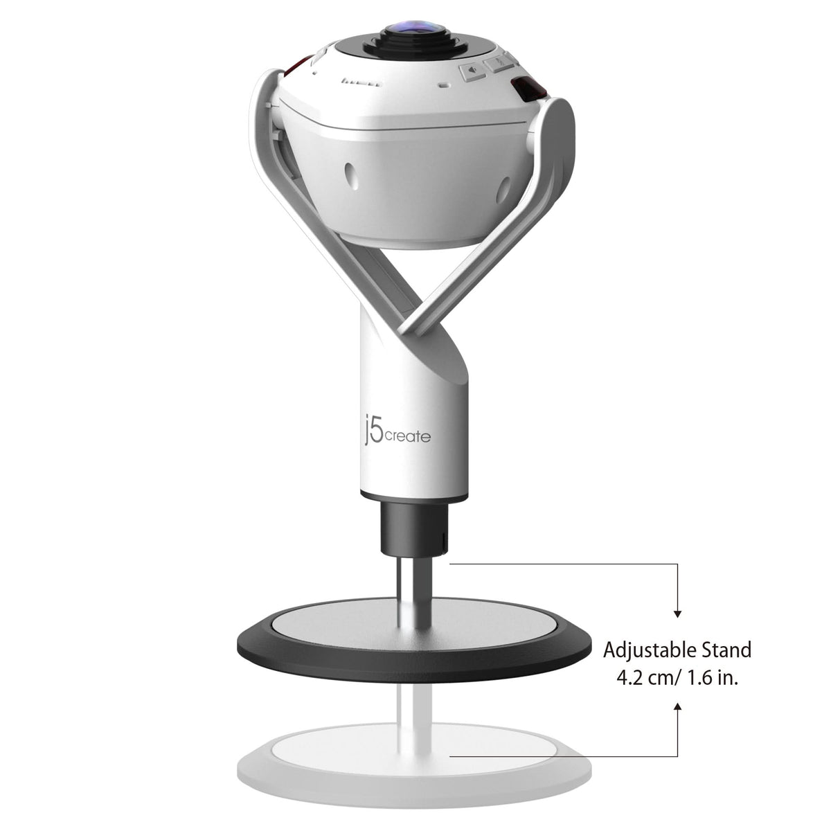 J5CREATE 360 AI-Powered Webcam with Speakerphone JVU368 – TechCure India