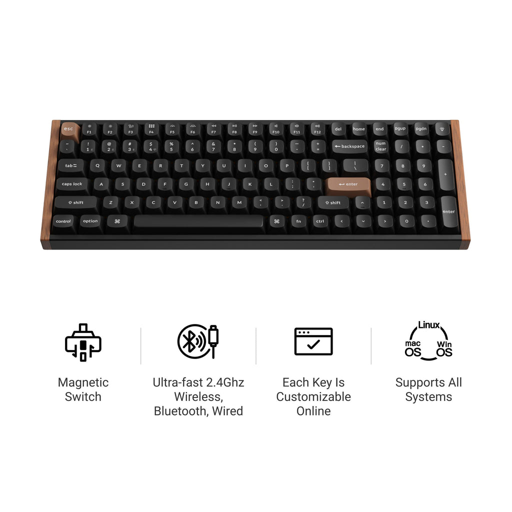 Keychron K4 HE Wireless Magnetic Switch Custom Keyboard Black – TechCure India