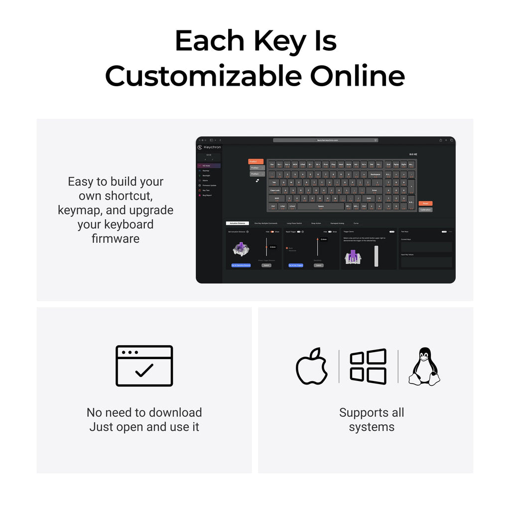 Keychron K4 HE Wireless Magnetic Switch Custom Keyboard Black – TechCure India