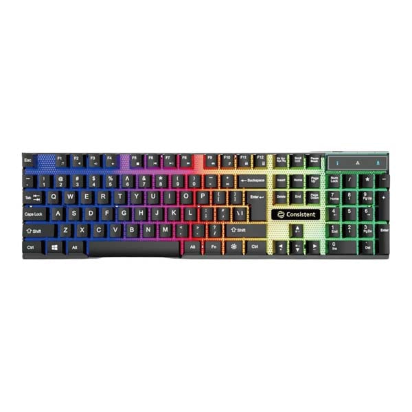 Consistent Radium Wired Gaming Keyboard (KG1101) Gaming Keyboard with Breathing Effect |Backlit Keyboard Windows Lock| Wired Connectivity| Ergonomic Design| Durable Construction – TechCure India