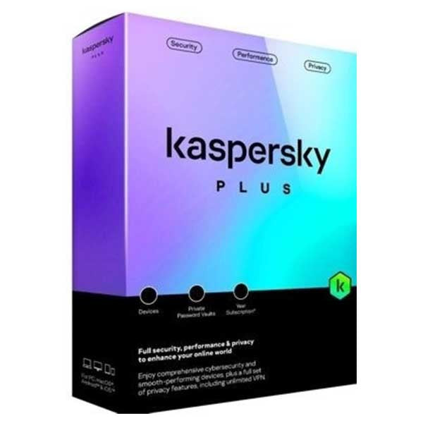 Kaspersky Plus Latest Version - 3 PC, 1 Year (No CD, Voucher Only) – TechCure India