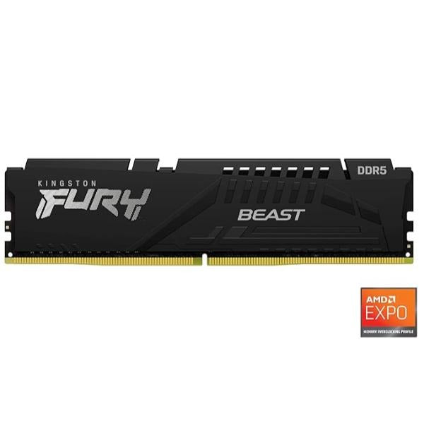 Kingston Fury Beast 16GB (1 X 16GB) DDR5 6000MHz CL30 Desktop Ram (Black) (KF560C30BBE-16) – TechCure India