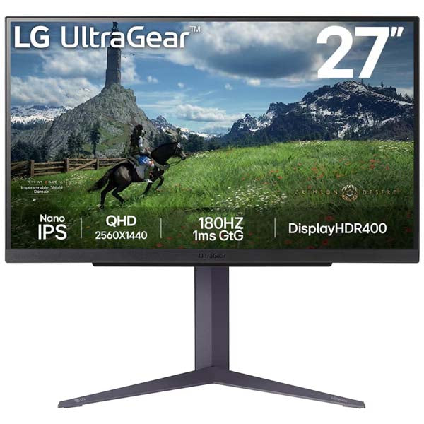 LG 27GS85Q Ultragear 27" QHD Nano IPS 1ms (GtG) 180Hz Gaming Monitor (Black) – TechCure India