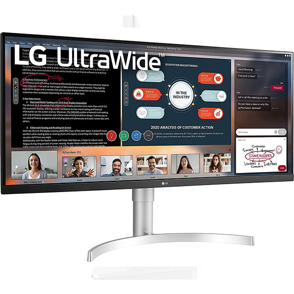 LG 34WN650-W UltraWide Monitor 34" 21:9 FHD (2560 x 1080) IPS Display, VESA DisplayHDR 400, AMD FreeSync, 3-Side Virtually Borderless Design - Silver – TechCure India