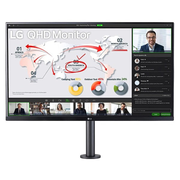 LG Ultrafine 32" (81.28cm) IPS QHD 2560 x 1440 Pixels Monitor with Ergo Stand | HDR10 | USB Type-C |Color Calibrated | MAXXAUDIO® Speaker | Ergonomic Stand (32QP880N-B) – TechCure India