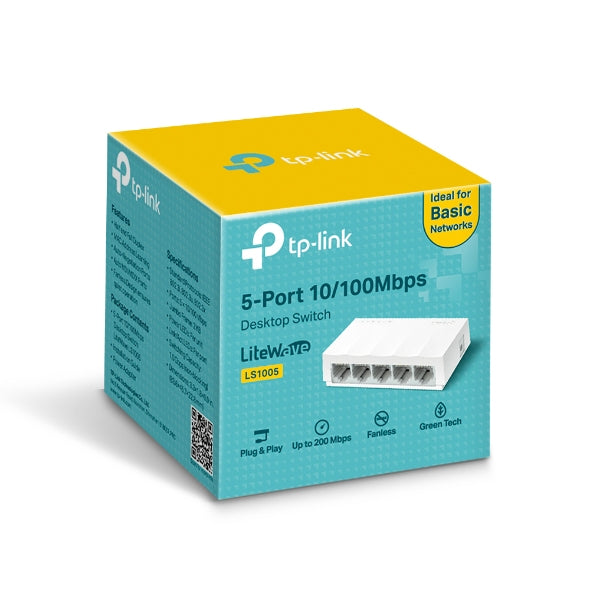 TPLink LS1005 5-Port 10/100Mbps Desktop Switch - 4