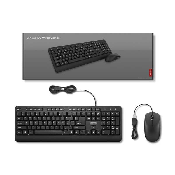 Lenovo 160 Wired Keyboard and Mouse Combo – TechCure India