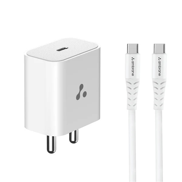 Ambrane UNI-20 Type C Wall Charger - White – TechCure India