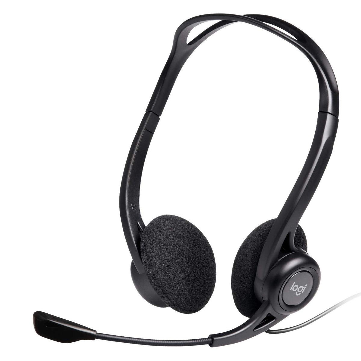 Logitech H370 USB Stereo Wired Over Ear Headphones with mic (Black) – TechCure India