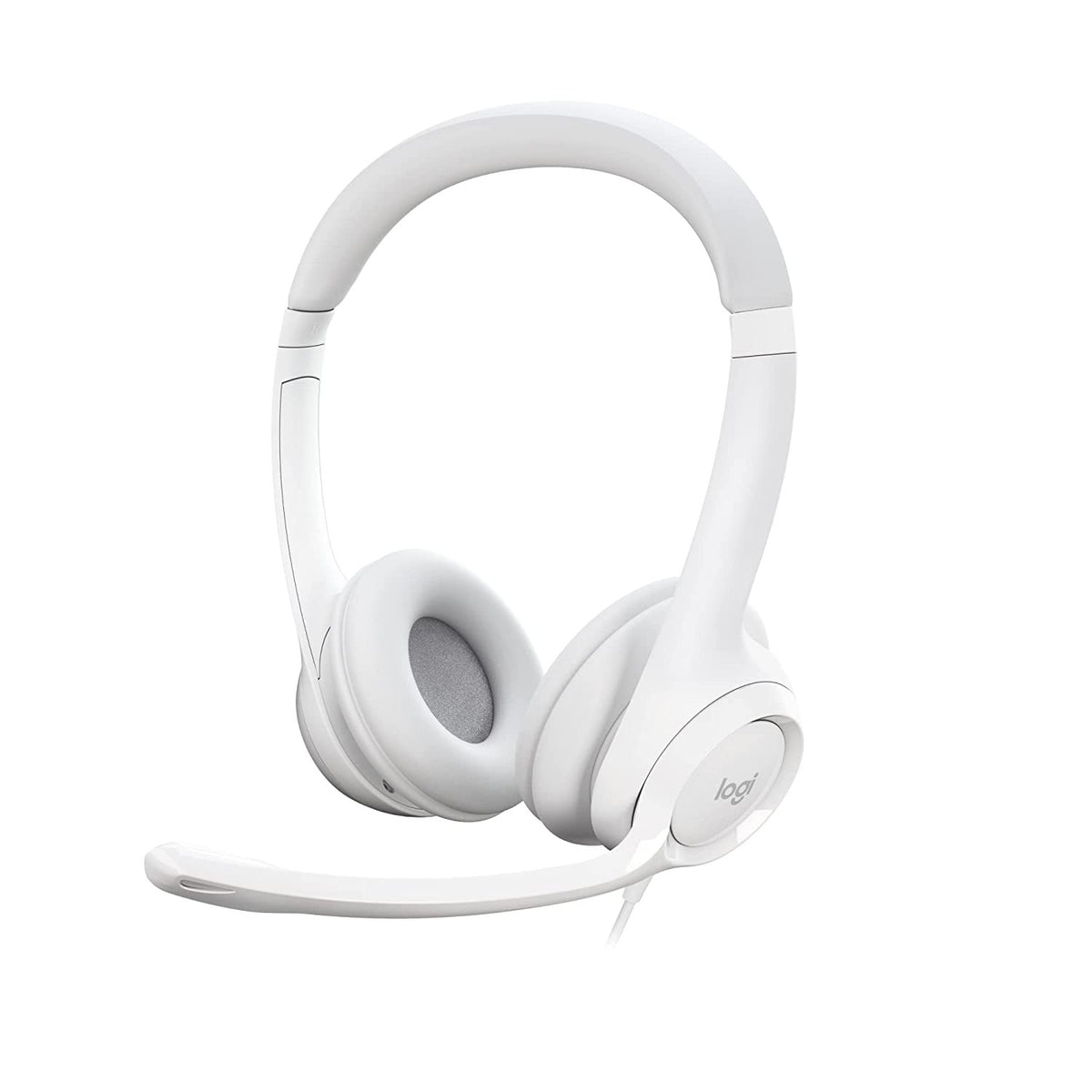 Logitech H390 Wired On Ear Headset for PC/Laptop, Stereo Headphones with Noise Cancelling Microphone (White) – TechCure India