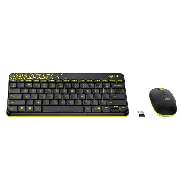 Logitech MK240 Nano Wireless USB Keyboard and Mouse Combo (Black/Chartreuse Yellow) – TechCure India