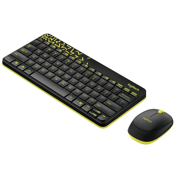 Logitech MK240 Nano Wireless USB Keyboard and Mouse Combo (Black/Chartreuse Yellow) – TechCure India
