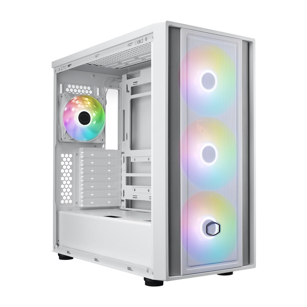 COOLER MASTER MB600 ARGB ATX Mid Tower Cabinet (White) – TechCure India