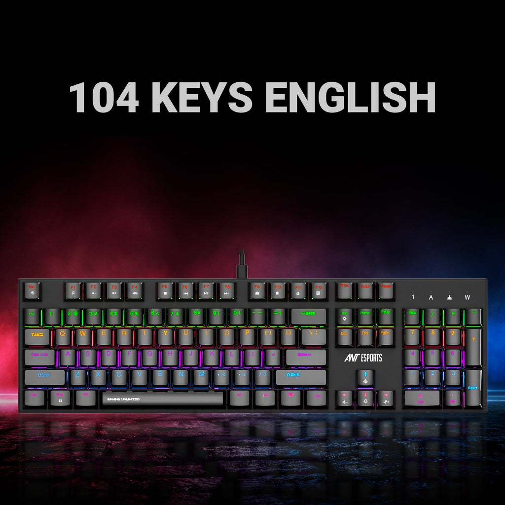 ANT ESPORTS MK3200 V2 MECHANICAL GAMING KEYBOARD MULTICOLOR LED BACKLIT WIRED -BLUE SWITCH – TechCure India