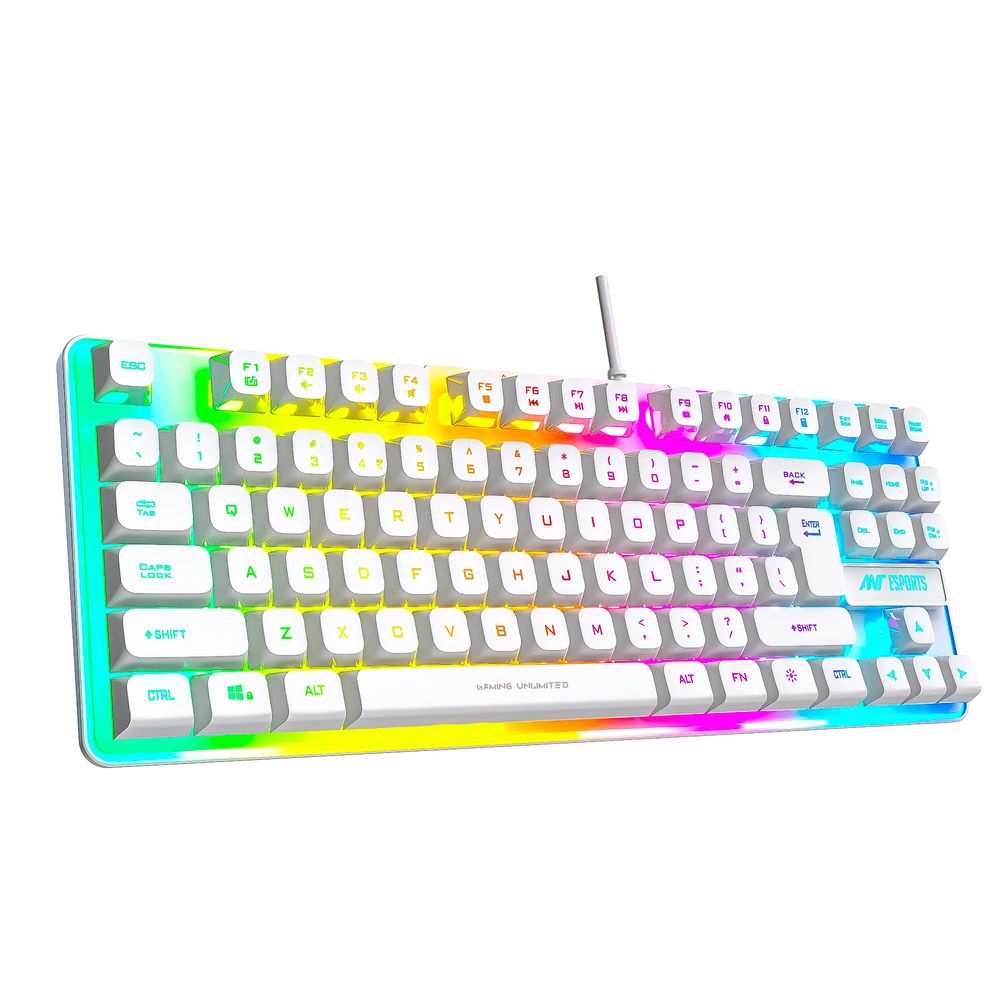 ANT ESPORTS MK700 V2 TKL Backlit Membrane Wired RGB Gaming Keyboard ( White ) - 3