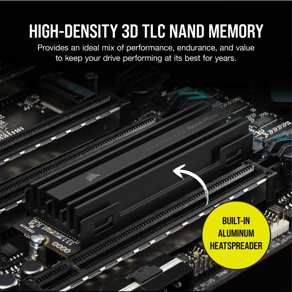 CORSAIR MP600 Pro 1TB M.2 NVME Gen4 Internal Solid State Drive ( SSD ) - 3