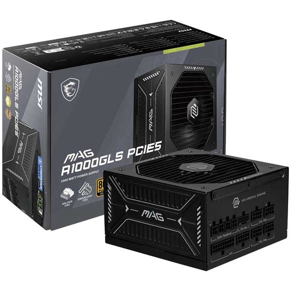 MSI MAG A1000GLS PCIE5 Fully Modular Compact Gaming 80+ Gold ATX 3.1 PCIe 5.1 1000W Power Supply – TechCure India