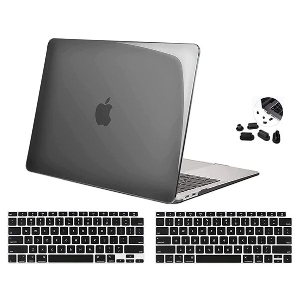 Hard Shell Case Cover for Apple MacBook Air 13inch - Transparent Black – TechCure India