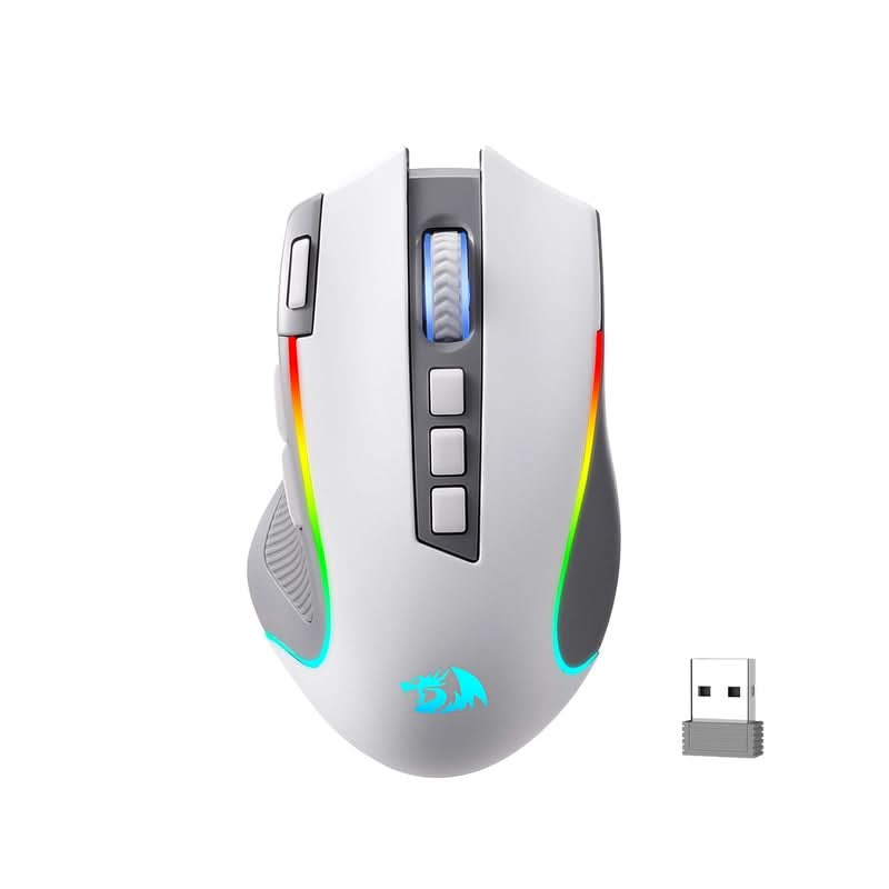 Redragon Predator Pro M612 PRO - RGB Wired, Wireless and Bluetooth Mouse (White and Grey) – TechCure India
