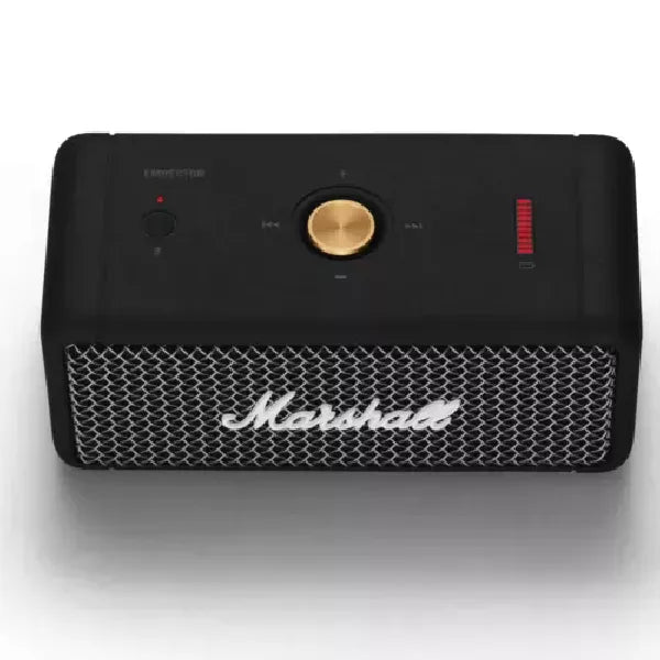 Marshall Emberton 20 Watt Wireless Bluetooth Portable Speaker, (Black and Brass) – TechCure India