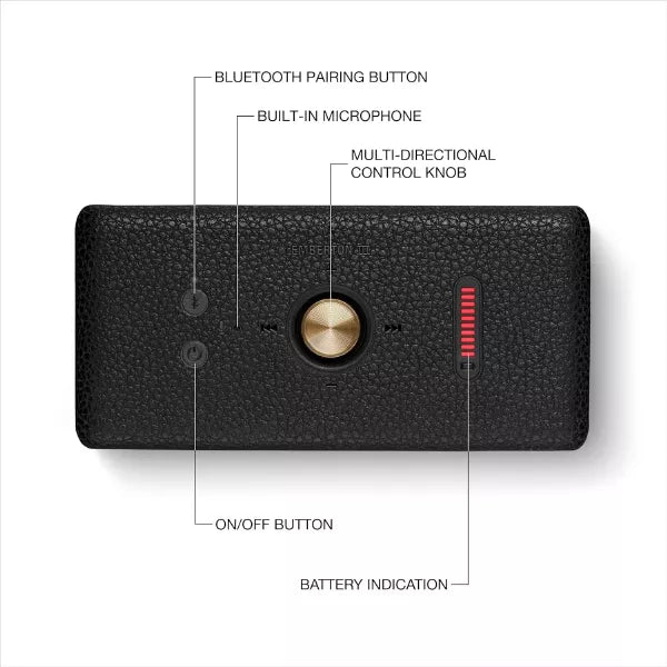 Marshall Emberton III Compact Portable Bluetooth Speaker (Black & Brass) – TechCure India